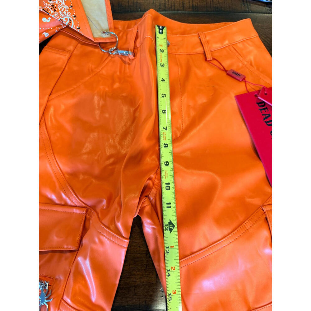 Guapi Pants Mens Orange Dead or Alive Limited Edition Spider Zipper Buckle 30 - Picture 4 of 15